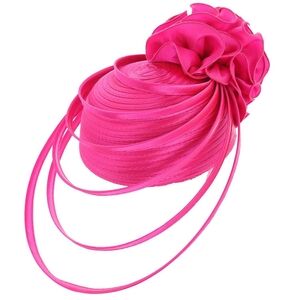 Fuchsia Swirl Fascinator Dressy Bow Church Hat Womens Derby Pillbox Fascinator